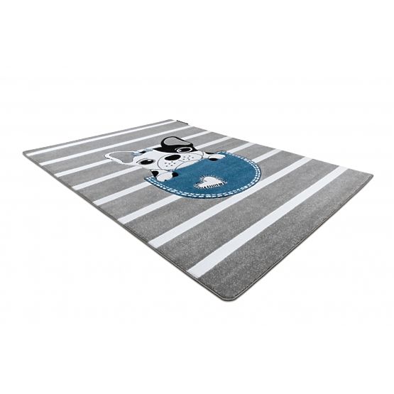 Children's carpet PETIT - Bulldog - gray-white