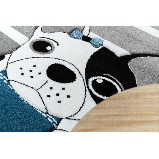 Children's carpet PETIT - Bulldog - gray-white