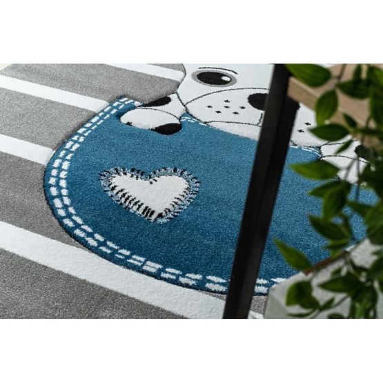 Children's carpet PETIT - Bulldog - gray-white