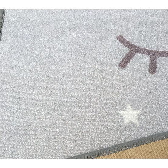 Children's rug sleeping eyes - grey