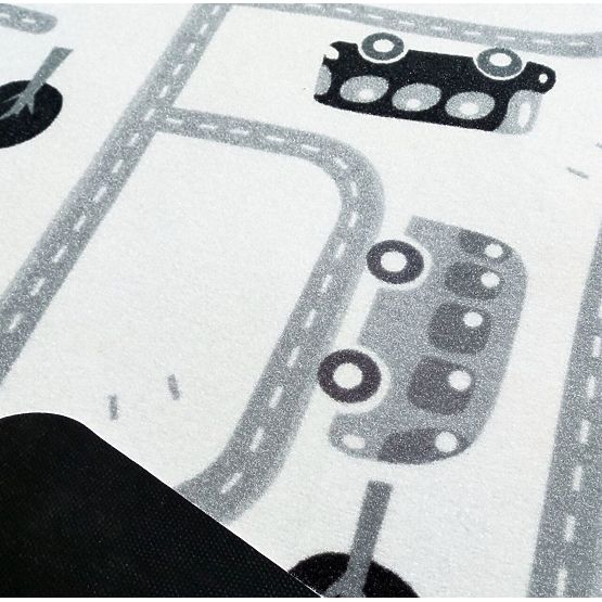 Children's rug We love playtime - black and white