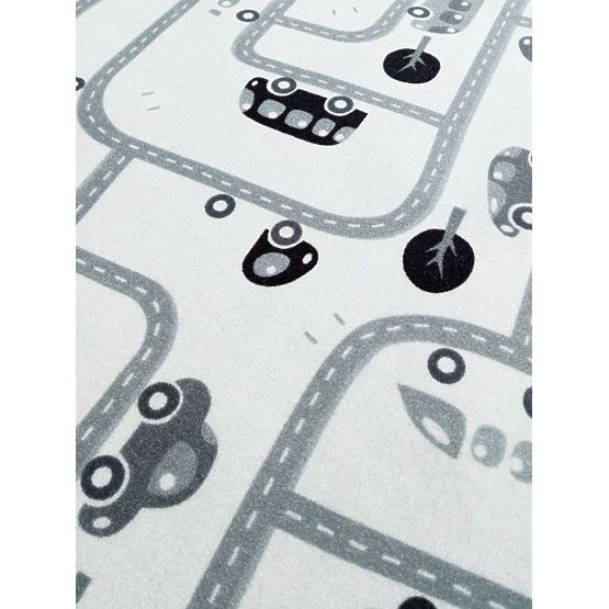Children's rug We love playtime - black and white