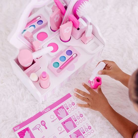Children's cosmetic table with mirror