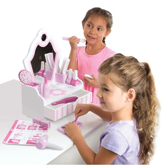 Children's cosmetic table with mirror
