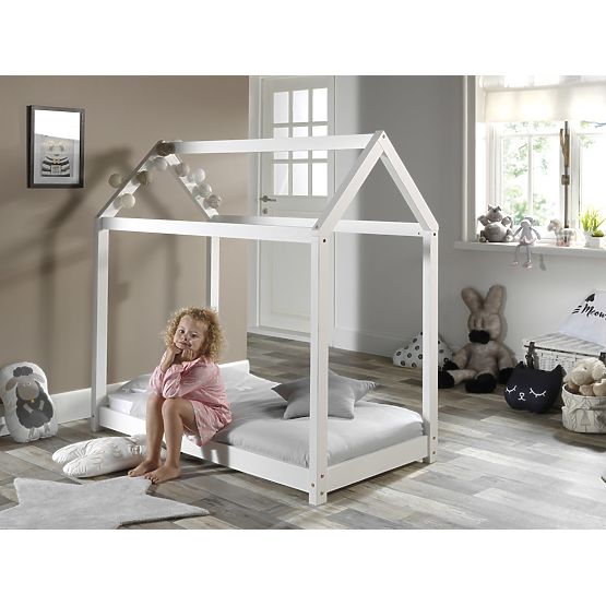 Children's House Bed Cabane - White