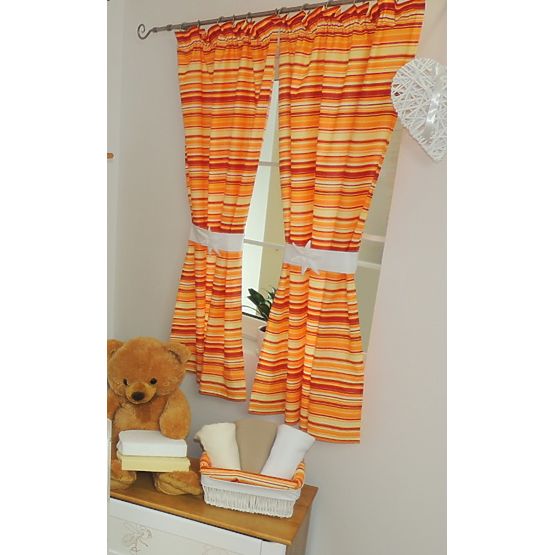 Children's Curtains - Red and Orange Stripes