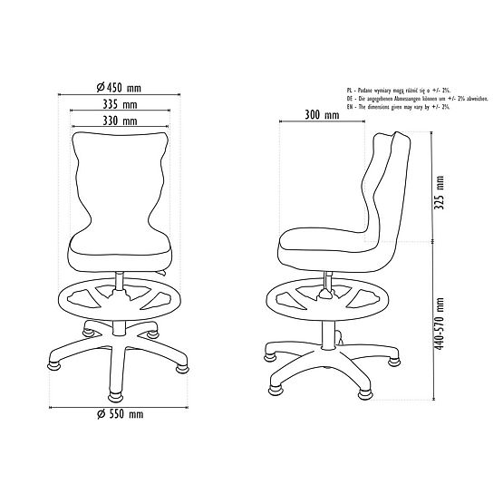 Children's Ergonomic Desk Chair Adjustable for Height 119-142 cm - Animals