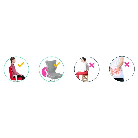 Children's Ergonomic Chair for Desk Adjusted to Height 119-142 cm - Pink