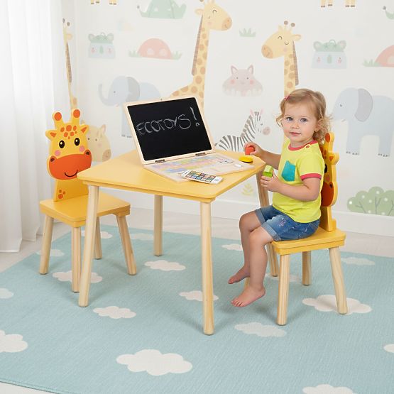 Children's Furniture Set Table + 2 Chairs Giraffe ECOTOYS