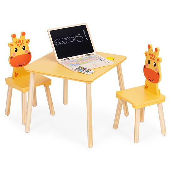 Children's Furniture Set Table + 2 Chairs Giraffe ECOTOYS