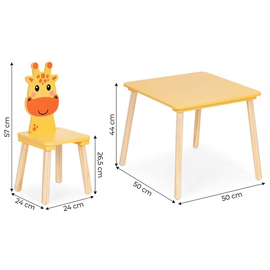 Children's Furniture Set Table + 2 Chairs Giraffe ECOTOYS