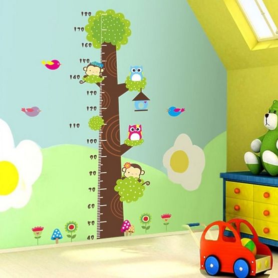 Children's growth chart Wall Sticker green tree