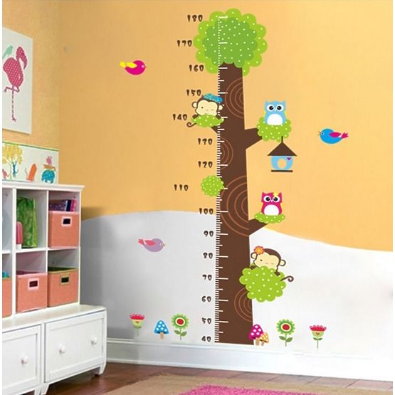 Children's growth chart Wall Sticker green tree