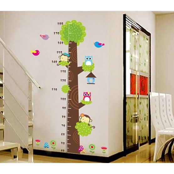 Children's growth chart Wall Sticker green tree