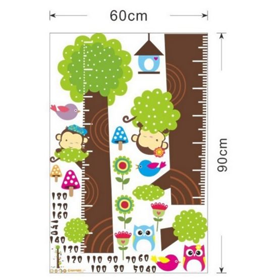 Children's growth chart Wall Sticker green tree