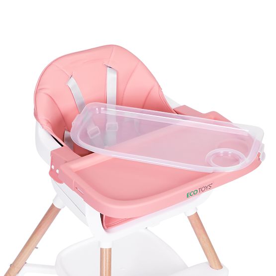 Children's High Chair 2-in-1 Pink ECOTOYS