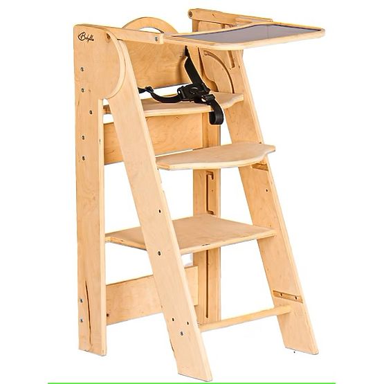 Children's High Chair and Learning Tower 2-in-1 - Natural