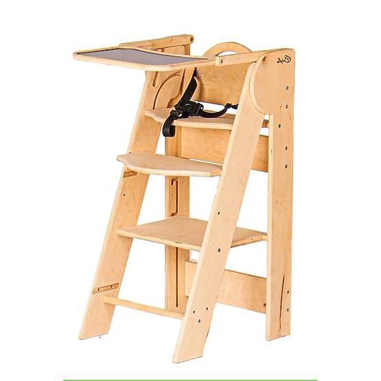 Children's High Chair and Learning Tower 2-in-1 - Natural