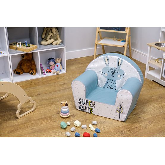 Children's chair Zajíc - grey-blue-white