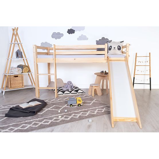 Children's Loft Bed Ourbaby Modo with Slide - Pine