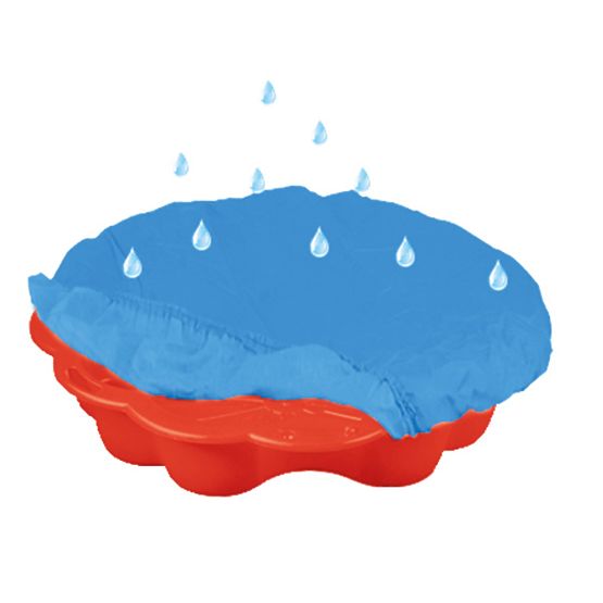 Children's plastic sandpit with tarpaulin - red