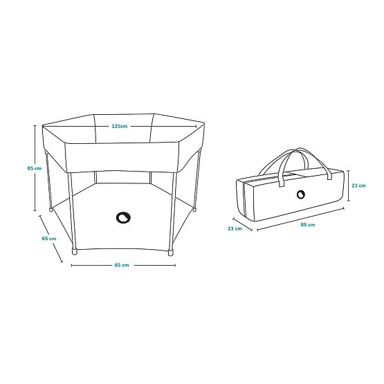 Children's playpen Roel - Green Limon