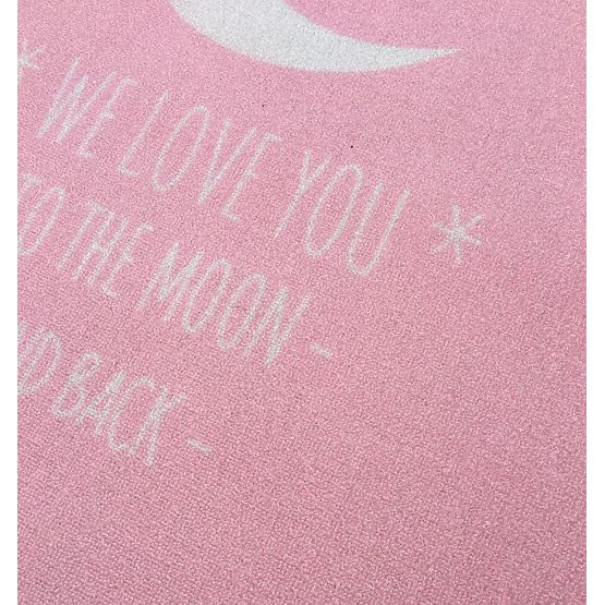 Children's rug LOVE YOU MOON pink / white