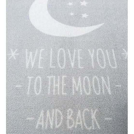 Children's rug LOVE YOU MOON silver-grey/white