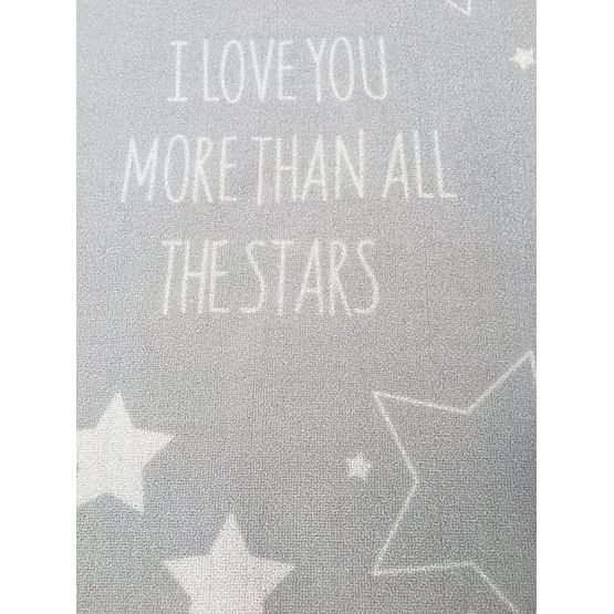 Children's rug LOVE YOU STARS silver-grey/white