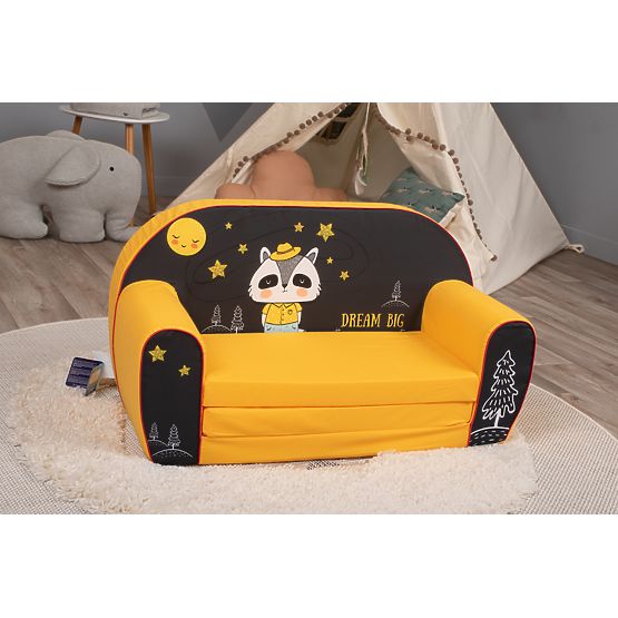 Children's Sofa Raccoon - Black and Yellow