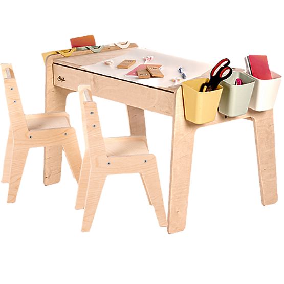 Children's Table and Two Chairs Set with Accessories