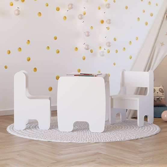 children's table Timi and two chairs color white