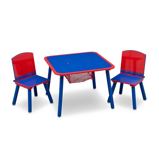 Children's Table with Chairs - Blue and Red