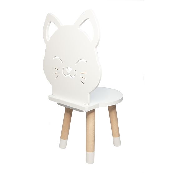 Children's table with chairs - Cat - white