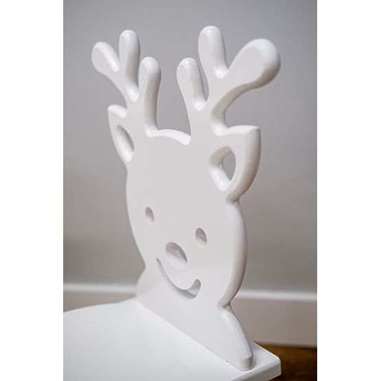 Children's Table with Chairs - Deer - White