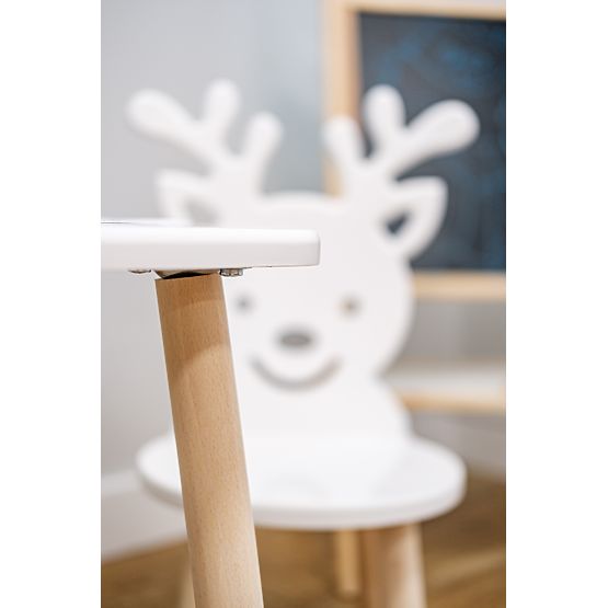 Children's Table with Chairs - Deer - White