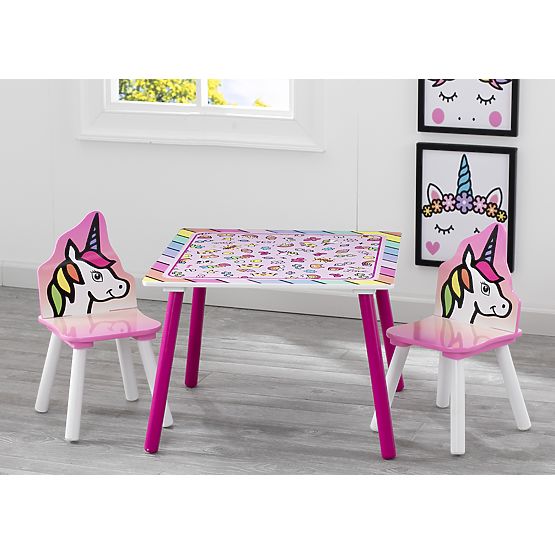 Unicorn childrens table and chairs hotsell