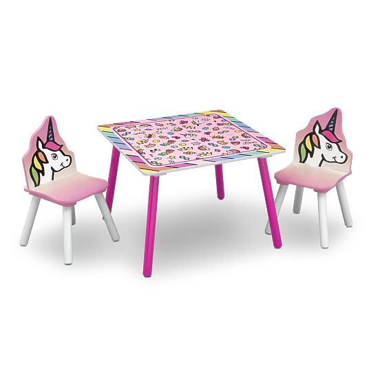 Children's table with chairs Unicorn
