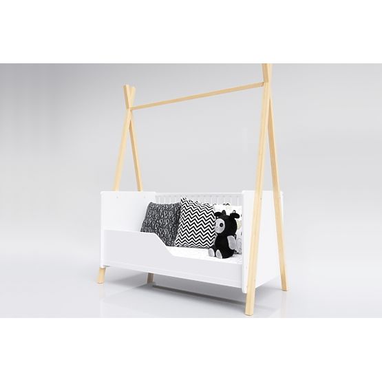 Children's Teepee Crib 140x70 cm (L) - White/Natural