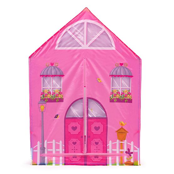 Children's tent with tunnel - pink house