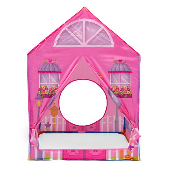 Children's tent with tunnel - pink house
