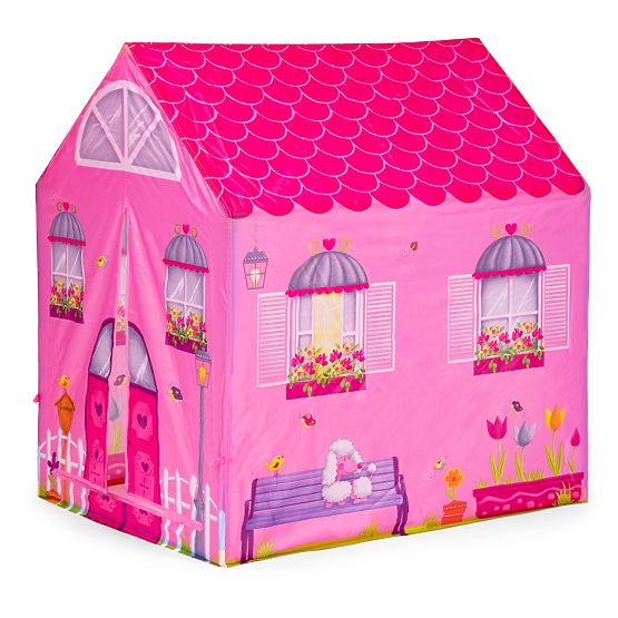 Children's tent with tunnel - pink house