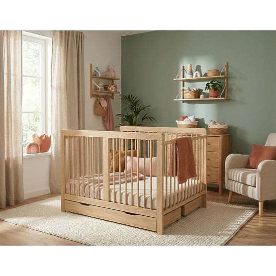 Children's Wooden Crib for Twins - Natural