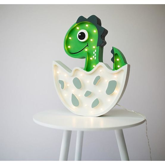 Children's wooden lamp ICE lamp Dino - green