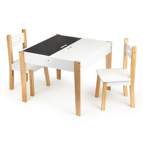 Children's Wooden Table with Chairs Natural