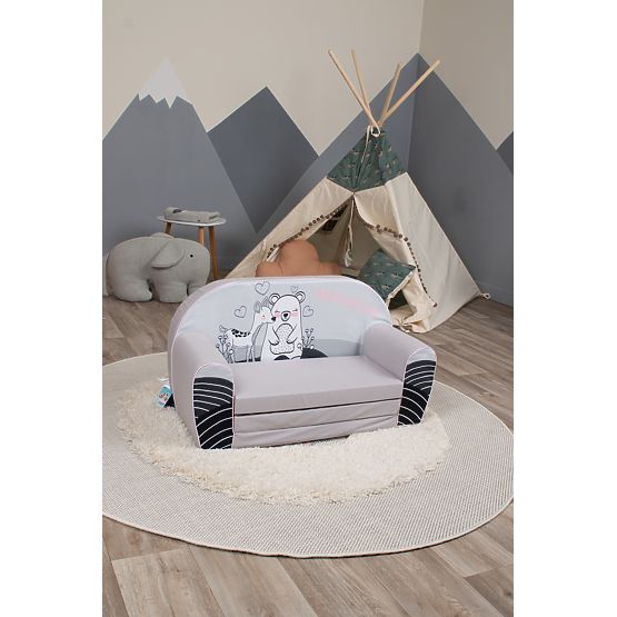 Children's Sofa Fawn and Bear - Grey