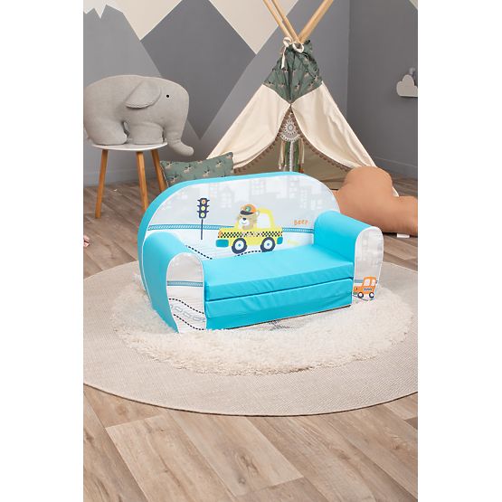 Children's Sofa Cat Taxi Driver - Blue