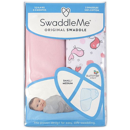 Children swaddle blanket SwaddleMe S pink / birds 2ks