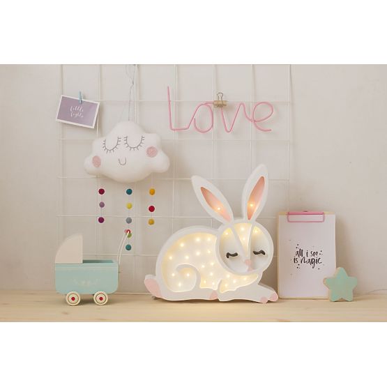 Children wood lamp Bunny - white