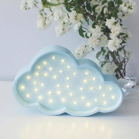 Children wood lamp Cloud - blue